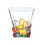 Yctze Vaso de Whisky Corto para Beber, Cristalería Multicolor Soplada a Mano, Vidrio Seguro Reciclable Espesado de 320 Ml para el Hogar, Bar, Restaurante, Oficina, Fiesta (329.00)