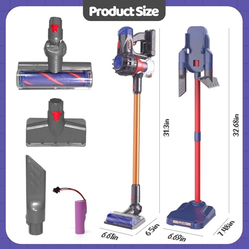 Kids Vacuum Toys with Rechargable Battery + Storage Stander, Toddler Vacuum Cleaner Set with Working Suction for Realistic Pretend Play Housekeeping Cleaning Toys for Kids Aged 3+ by AGRASIV - Image 8