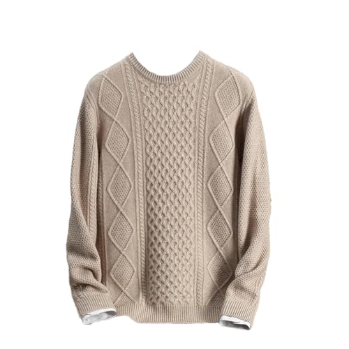 Men’S Wool Sweater Round Neck Thick Knit Pullover Long Sleeve Warm Soft Winter Casual Office Wear Tops