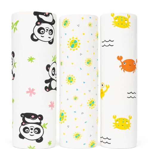 CHITRAKOOT Muslin Swaddle Blankets for Babies – Pack of 3 | 100% Organic Cotton, 100x100 cm | Soft, Breathable & Multi-Use Baby Wraps for Sleeping, Nursing & Cuddling | Animals