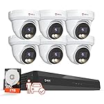 Anpviz 8CH 4K PoE Security Camera System, 6pcs 8MP Wired PoE IP Cameras with Person Vehicle Detection, Smart Dual Light Color Night Vision, 4K/8MP 8CH NVR with 2TB HDD for Business Home (U Series)