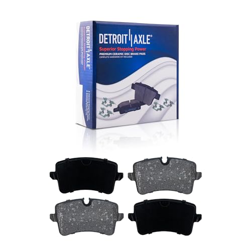 Image of Detroit Axle - 6pc Rear Brake Kit for Audi A6 A7 A8 Quattro S7, Drilled and Slotted Disc Brake Rotors Ceramic Brakes Pads 2017 Replacement : 12.99 inch inch Rear Rotors