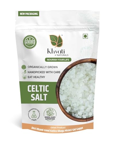 Khyati Naturals Celtic Sea Salt | 100% Pure & Natural Unrefined Sea Salt | Rich in Essential Minerals & Trace Elements | Ideal for Cooking, Baking, Seasoning & Therapeutic Baths | 500gram Pack