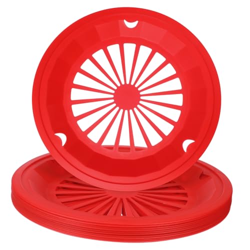 ibasenice 10Pcs Reusable BBQ Plate Holders Sturdy Plastic Dinner Trays for Parties Picnics and Gatherings Deep Interior with Snap Grooves for Paper Plates and Food