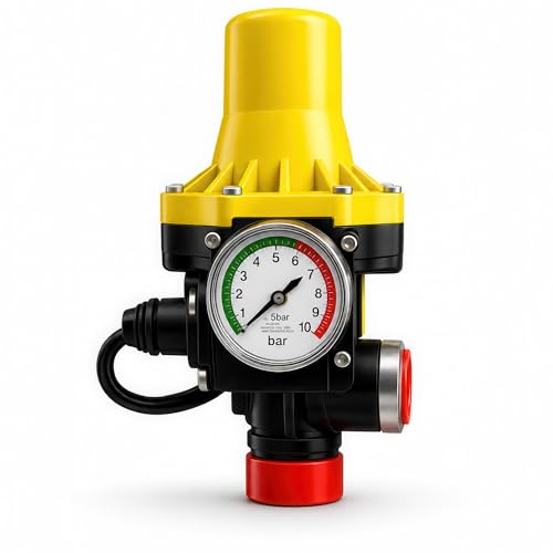 Presscontrol Automático para Bomba de Agua 220-240V – Controlador Electrónico de Presión para Grupo de Presión Doméstico, Arranque y Paro Automático, Protección contra Funcionamiento en Seco