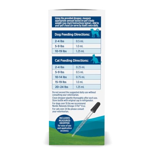 Image of Nordic Naturals Omega-3 Pet, Unflavored - 2 oz - 294 mg Omega-3 Per One mL - Fish Oil for Small Dogs & Cats with EPA & DHA - Promotes Heart, Skin, Coat, & Immune Health (60 ML, Unflavored)