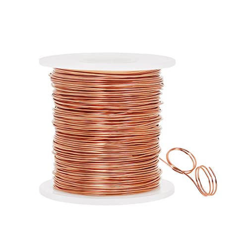0,8mm Fil en Aluminium de Calibre 20 Fil Métallique Pliable de 100 m pour Sculpture, Modélisme de Vélo, Fabrication de Bijoux, Tissage et Emballage (Cuivre) Cover