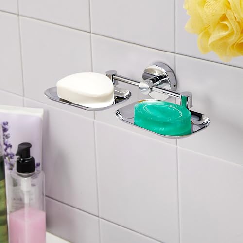 Image of Amazon Basics 304 Grade Stainless Steel Bathroom Soap Holder for Bathroom /Soap Stand /Soap Dish for Bathroom Accessories (Chrome)