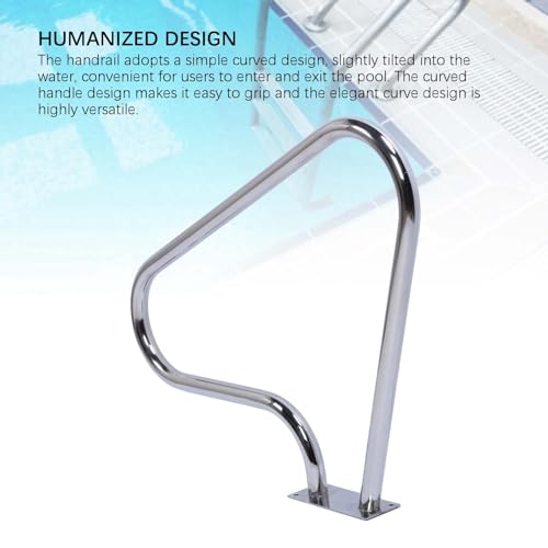 Schwimmbecken Handlauf aus 304 Edelstahl, Poliert, Rostfrei, Curve Bar Design, 103.5x80.5cm - Komfortable Einstieghilfe, Stabile Pool Geländer Ausstieg Für Wasserpark und SPA