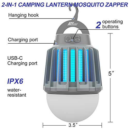 Wi Wisely Wisely Bug Zapper Outdoor Electric, Usb-C Rechargeable Mosquito Killer Lantern Lamp thumb #1