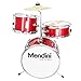 Mendini By Cecilio Drum Set, 3 Piece Junior Drum Set for Beginners with Bass Tom Snare Drum, 13 inch Drum Kit with Snare, Cymbal, Drumsticks, Adjustable Seat (Metallic Red)