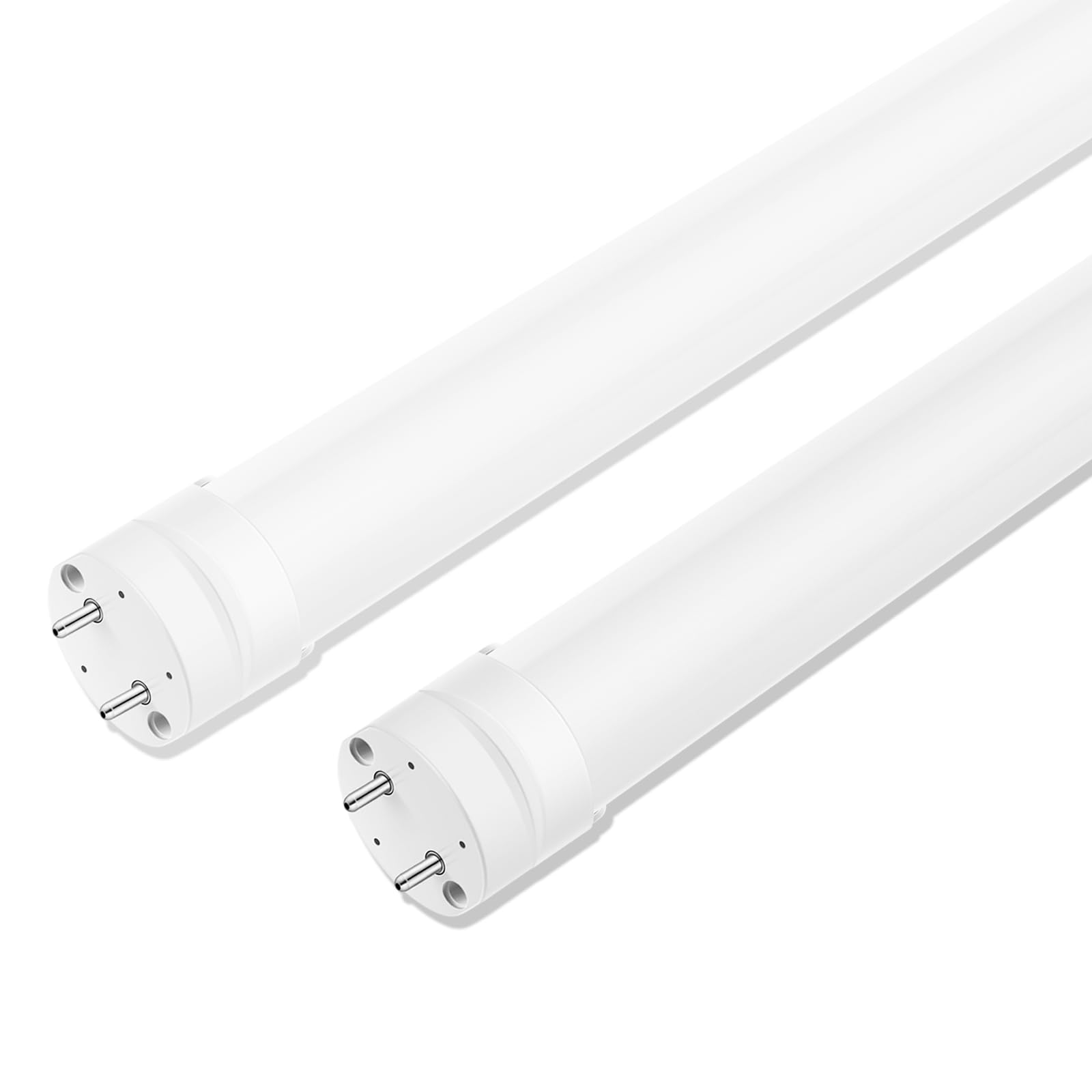 2 Pack T8 LED Bulbs 4FT, 6000K Daylight White, 40W Equivalent, Ballast Bypass, Dual Ended Type B Light Tube, LED Fluorescent Tube Replacement T8 T12, Non-dimmable