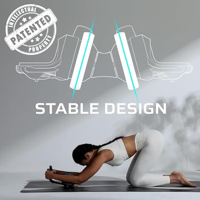 BERTER Fitness Ab Roller Wheel with Elbow Support Abdominal Trainer Roller Workout Equipment for Home and Gym Exercise Roller for Men and Women