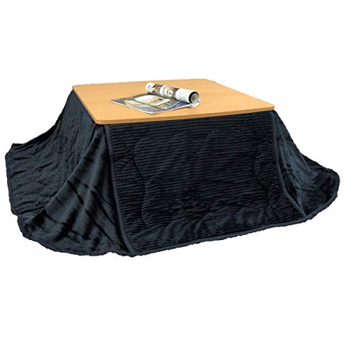 こたつ布団 省スペース フランネル コーデュロイ調 正方形用 180×180cm(ネイビー)