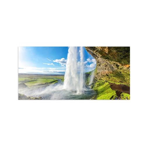 Tableau sur toile paysage de cascade et grande affiche decoration murale