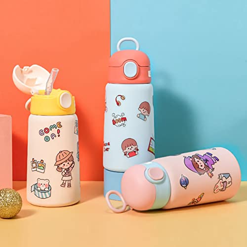 Garrafa Térmica Infantil de Inox Garrafa Escolar Criança Água Suco Garrafinha Kids (Rosa)