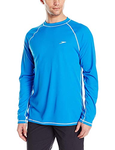 Image of Speedo Men's Uv Swim Shirt Long Sleeve Loose Fit Easy Tee - Manufacturer Discontinued