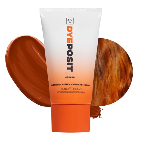 Good Dye Young Color Depositing Mask, DYEposit Color Depositing Conditioner, Toning Treatment, Tone & Enhance Color-Treated Hair - Semi Permanent Hair Dye, Vegan and Cruelty-Free (Copper) 4 fl oz