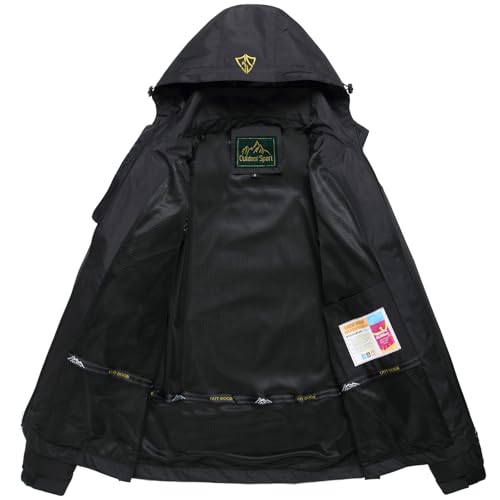 GIISAM Women's Black Waterproof Rain Jacket - Medium Size for Travel, Hiking, and Cycling - Image 6