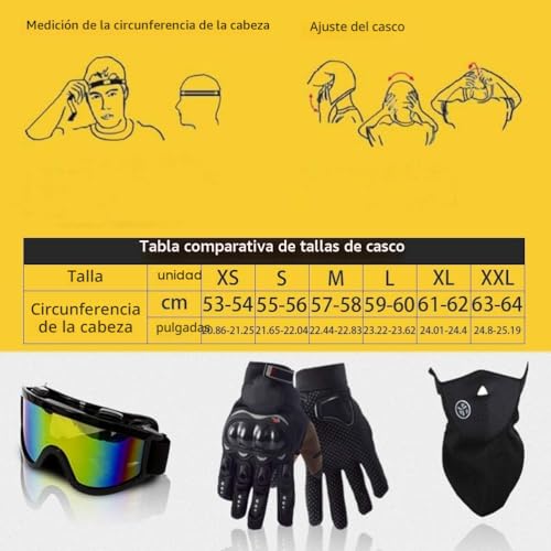 Miniatura 5 de Bonbela Casco Profesional De Motocross Para Niños Y Adultos, Para Motocross, Todoterreno, Con Gafas Protectoras, Guantes, Cubierta Facial