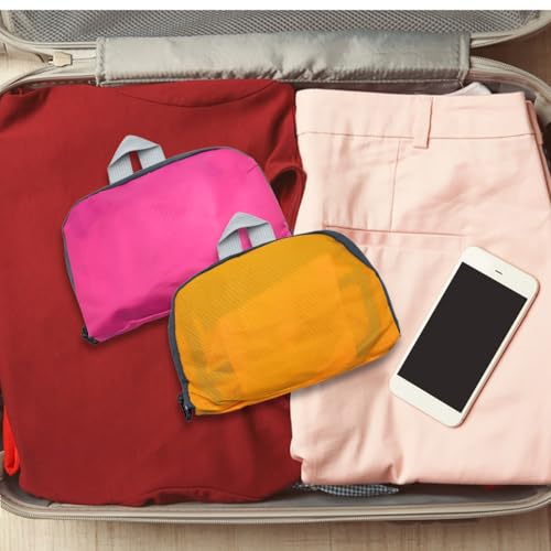 Set de 2 mochilas plegables ligeras 20 litros rojas y naranjas miniatura 5