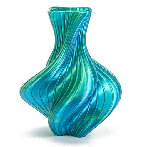 Image of Silk Dual Color Blue Green PLA 1.75mm 1kg Shiny 3D Printer Filament FDM AMS | Silk Finish Bi color Blue Green Coextrusion Shiny Smooth transition Neatly wound Low warping 1kg spool 2.2lbs for Bambu Prusa