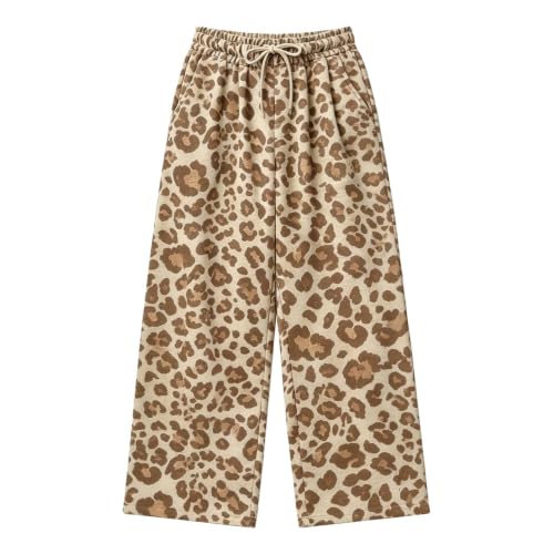 Womens Leopard Pants Baggy Wide Leg Sweatpants Fall Y2K Lounge Sweat Pants - image 5