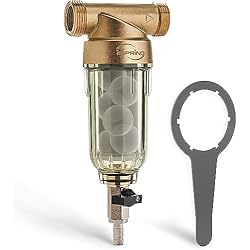 Suavizador De Agua Para Casa iSpring WSP-50SL Suavizador de Filtro de Agua de Sedimentos Reutilizable para Toda la Casa, Incluye Siliphos que Ayuda a Prevenir la Escala y la Corrosión, G 1´´ - 3/4´´, 50 Micras
