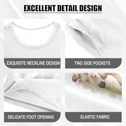 Hedgehog Flowers Beige Pajama Set Short Sleeve Summer Pajamas Sleepwear Nightwear Set Cotton 5Y4