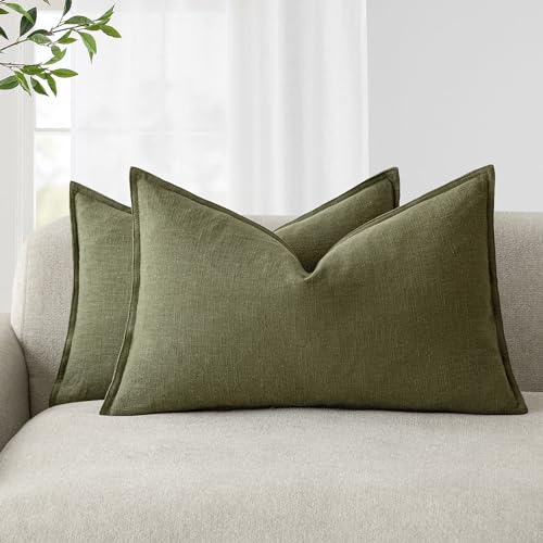 Foindtower Pack of 2, Decorative Linen Soild Throw Pillow Covers ...