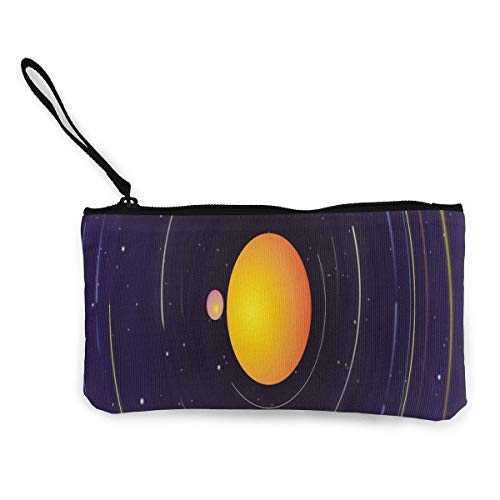 Preisvergleich Produktbild Unisex-Portemonnaie, Münzbeutel, Leinen, Animation, Weltraum, Customs, Reißverschluss, Geldbörse für Bargeld, Bank, Auto, Reisepass