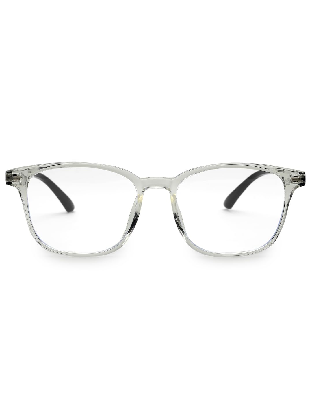 HASHTAG EYEWEAR Blue Light Blocking Glasses Square Eyeglasses for Eye Protection | Sunglasses For Men & Women | Eyeglasses For Computer Anti-blue & Anti eyestrain | Small (Tranparent, Medium) 1