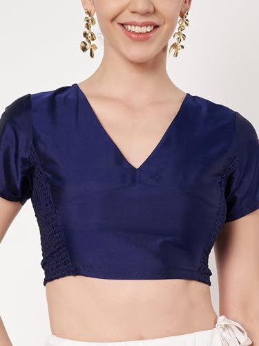 Image of studio rasa Women's Silk Blend Stretchable Blouse for Festive Wedding Party