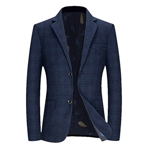 Men Casual Blazers Men's Plaid Suits Coats Single Breasted Business Plaid Blazers Coat Male