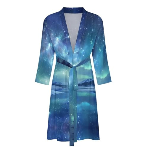 Starry Sky Funny Men's Robe Soft Lightweight Bathrobe Long-sleeve Spa Robes4