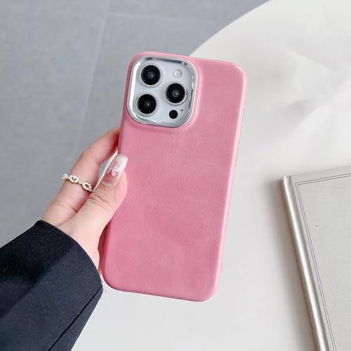 Coque cuir antichoc iPhone 16 Pro protégeant l'objectif photo des rayures et chutes