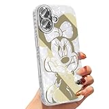 Lastma for iPhone 16 Case Bling Camera Lens Protection Glitter Bling Cute Pattern Printed Design Soft Bumper Hard Back Shockproof Protective Case for Girls and Women, Sparkly Minnie