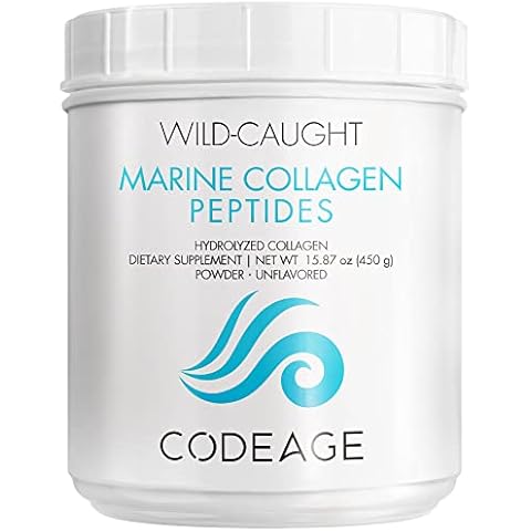 Codeage Marine Collagen Powder Hydrolyzed Fish Collagen Peptides, Type 1 and 3 Collagen Protein Supplement, Paleo Friendly, Non GMO, Gluten Free, 16 Ounces Cover