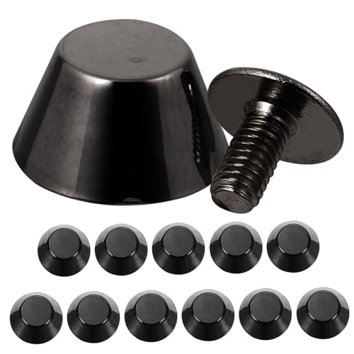Angoily Tornillos De Bolsa De Aleación De Zinc 12 Mm Color Gris Oscuro Accesorios De Bricolaje para Decoración De Bolsos y Tacos De Pies De Bolsa 12 Piezas para Manualidades