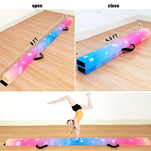 Image of Marfula 6 FT / 8 FT / 9 FT Folding Gymnastics Beam Foam Balance Floor Beam