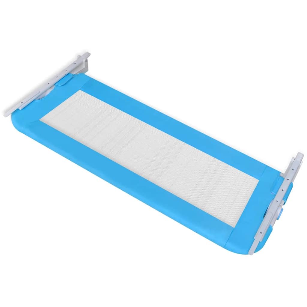 Kleinkind Bettschutzgitter 2 STK. Blau 102x42 cm, Polyestergewebe und Metallschlauch, für Matratzen 10-20 cm, Rausfallschutz Kinderbettgitter, Seitenschutz Babysicherheit im Kinderzimmer