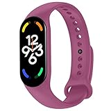 Material: Silicona OcioDual Pulsera de Recambio Silicona Suave Flexible Compatible con Xiao Mi Band 7 6 5 Violeta Correa Repuesto Transpirable Goma