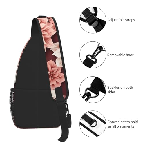 Mochila bandolera cruzada para mujer y hombre blanco floral miniatura 5