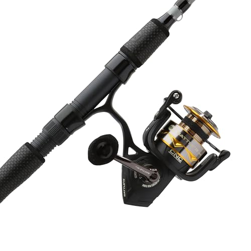 PENN 7' Battle IV LE Spinning Reel and Fishing Rod Combo Kit, 2500 Reel, CNC Gear Technology, Full Metal Body and Sideplate, HT-100 Drag System