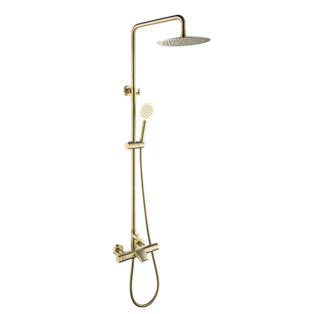 ASerZenith Brushed Gold Shower Set Bathtub Faucets Luxury Mixer Tap Shower Head Kit Shower Faucet Sets