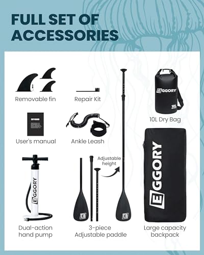 Image of Inflatable Paddle Board, Stand Up Paddle Board, Stable Design with Non-Slip Comfort Deck, Portable Travel Paddle Board for Adults & Beginners, Ocean Inspired Design