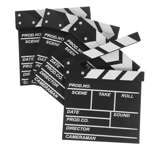Claqueta de cine de madera de 20x20cm para directores y fans, kit de 4 unidades para vídeo
