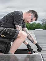 Uvex Schutzbrille i-Works - Kratzfest und beschlagfrei - leichte und sportliche Sicherheitsbrille, Arbeitsschutzbrille mit UV-Schutz - anthrazit-blau/transparent – Ansicht 3
