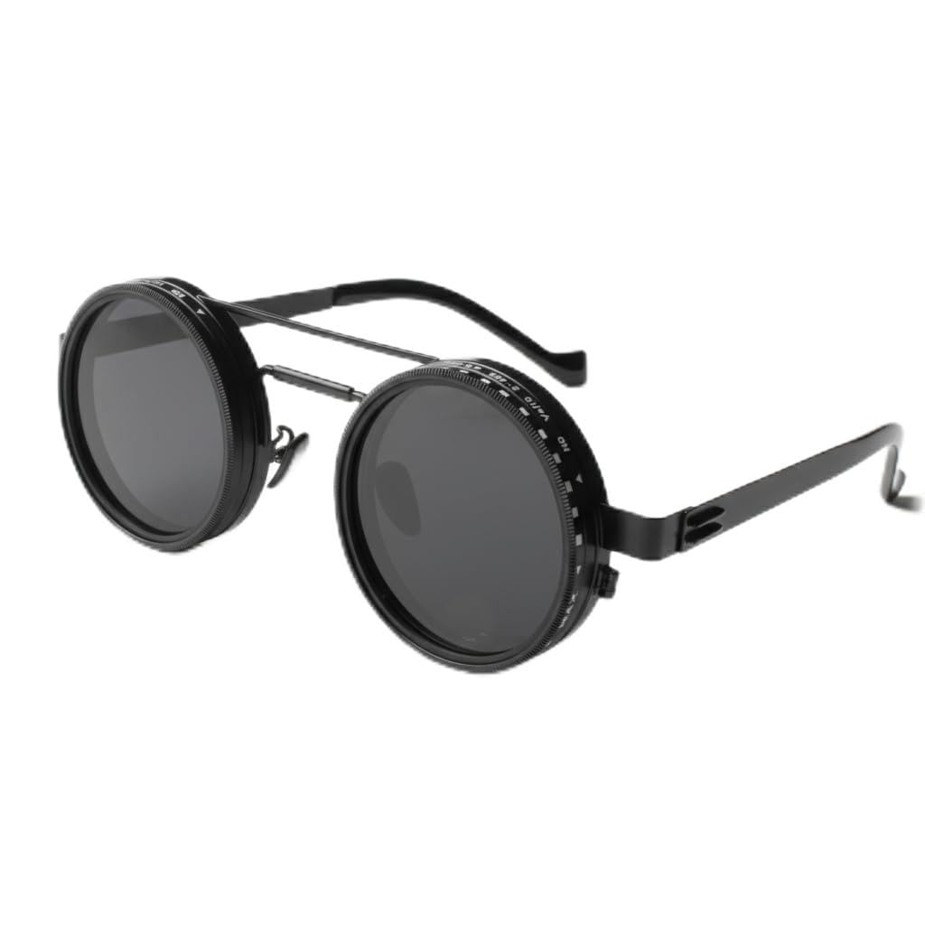 YG Culture Steampunk 360° Rotating ND Filter Sunglasses - Adjustable Tint, UV400 Protection & Lightweight Magnesium Frame for Driving, Outdoor