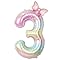 40 Inch Pink Number 5 Balloon With Butterfly Balloons - 5th Birthday Party Decorations Kit